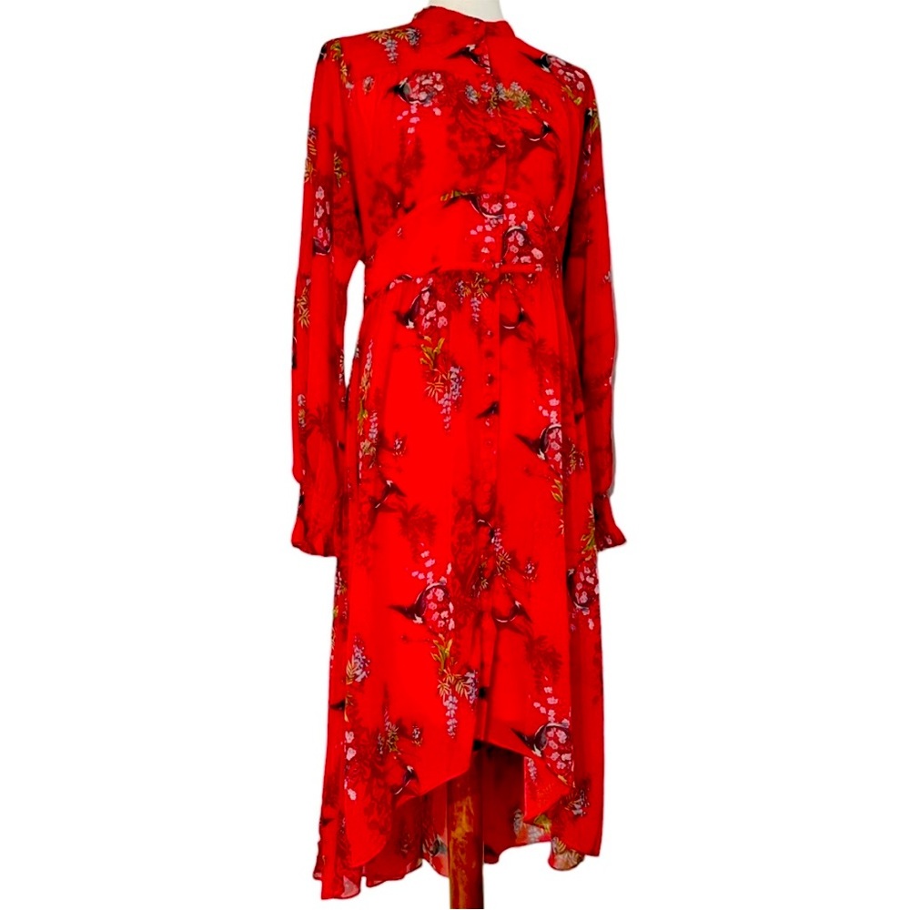 All saints red floral dress